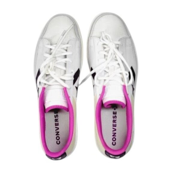 CONVERSE Pro Leather OX Low White Purple Sneakers Unisex Women 11.5- Men 10 NWOB - Picture 4 of 9